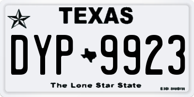 TX license plate DYP9923