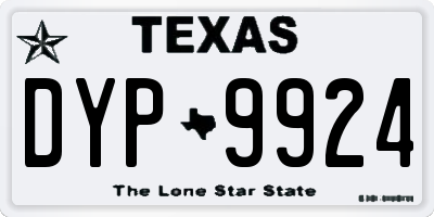 TX license plate DYP9924