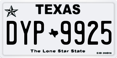 TX license plate DYP9925