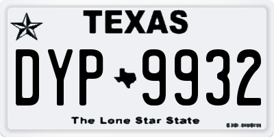 TX license plate DYP9932