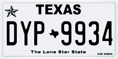 TX license plate DYP9934