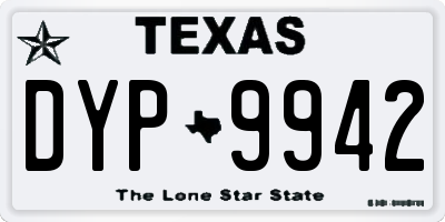 TX license plate DYP9942