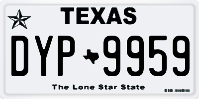 TX license plate DYP9959