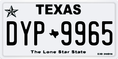 TX license plate DYP9965