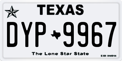 TX license plate DYP9967