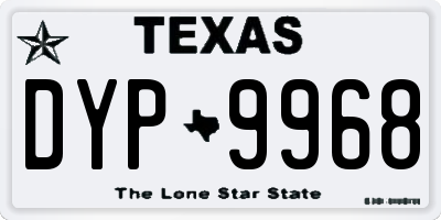 TX license plate DYP9968