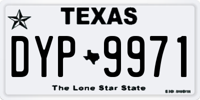 TX license plate DYP9971