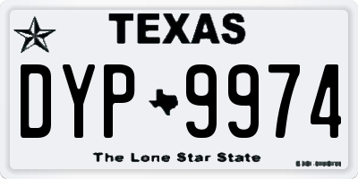 TX license plate DYP9974