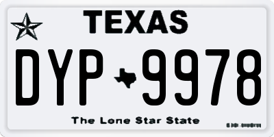 TX license plate DYP9978