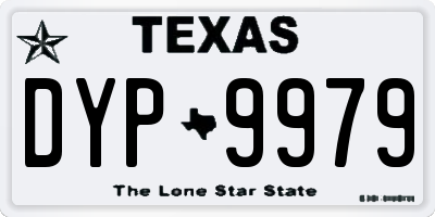 TX license plate DYP9979