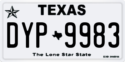 TX license plate DYP9983