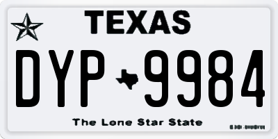 TX license plate DYP9984