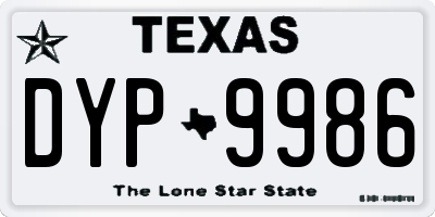 TX license plate DYP9986