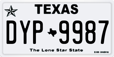 TX license plate DYP9987