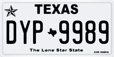 TX license plate DYP9989