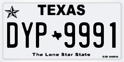TX license plate DYP9991