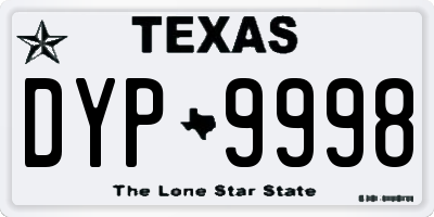 TX license plate DYP9998