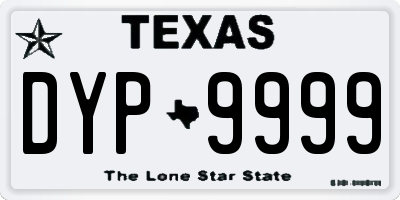 TX license plate DYP9999