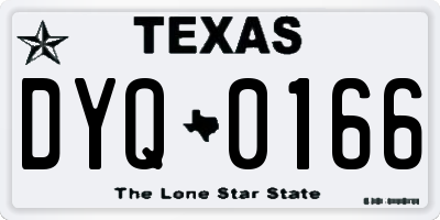 TX license plate DYQ0166