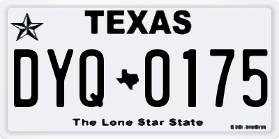 TX license plate DYQ0175