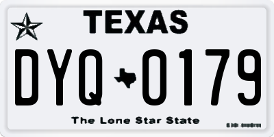 TX license plate DYQ0179