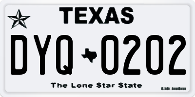 TX license plate DYQ0202