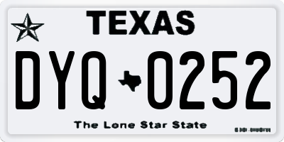 TX license plate DYQ0252