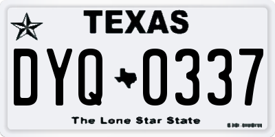 TX license plate DYQ0337