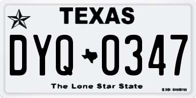 TX license plate DYQ0347