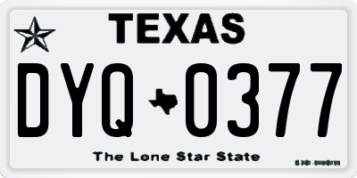 TX license plate DYQ0377