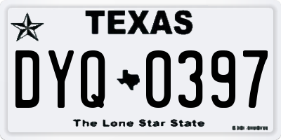 TX license plate DYQ0397