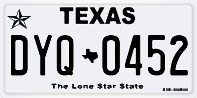 TX license plate DYQ0452