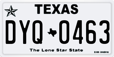 TX license plate DYQ0463