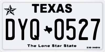 TX license plate DYQ0527