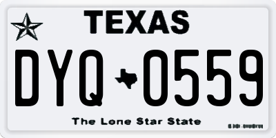 TX license plate DYQ0559