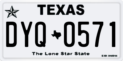 TX license plate DYQ0571