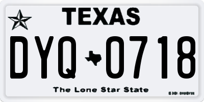 TX license plate DYQ0718