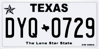 TX license plate DYQ0729