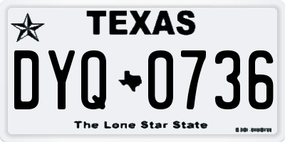 TX license plate DYQ0736