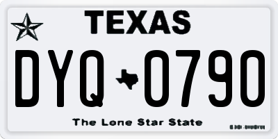 TX license plate DYQ0790
