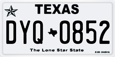 TX license plate DYQ0852