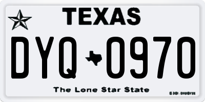 TX license plate DYQ0970