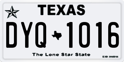 TX license plate DYQ1016