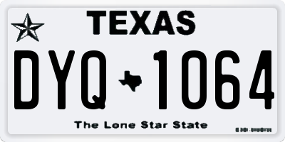 TX license plate DYQ1064