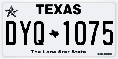 TX license plate DYQ1075