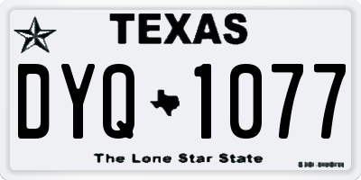 TX license plate DYQ1077