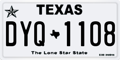 TX license plate DYQ1108