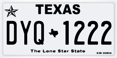 TX license plate DYQ1222