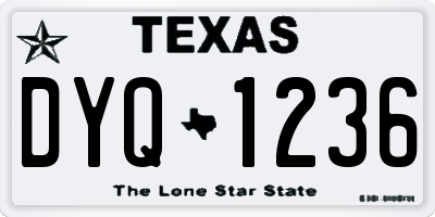 TX license plate DYQ1236
