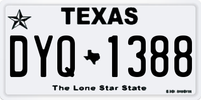 TX license plate DYQ1388